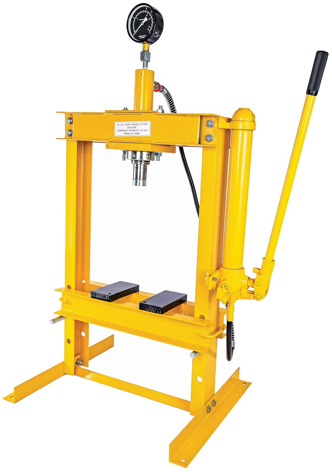 JEGS Hydraulic Shop Press with Pressure Gauge [10-Ton]