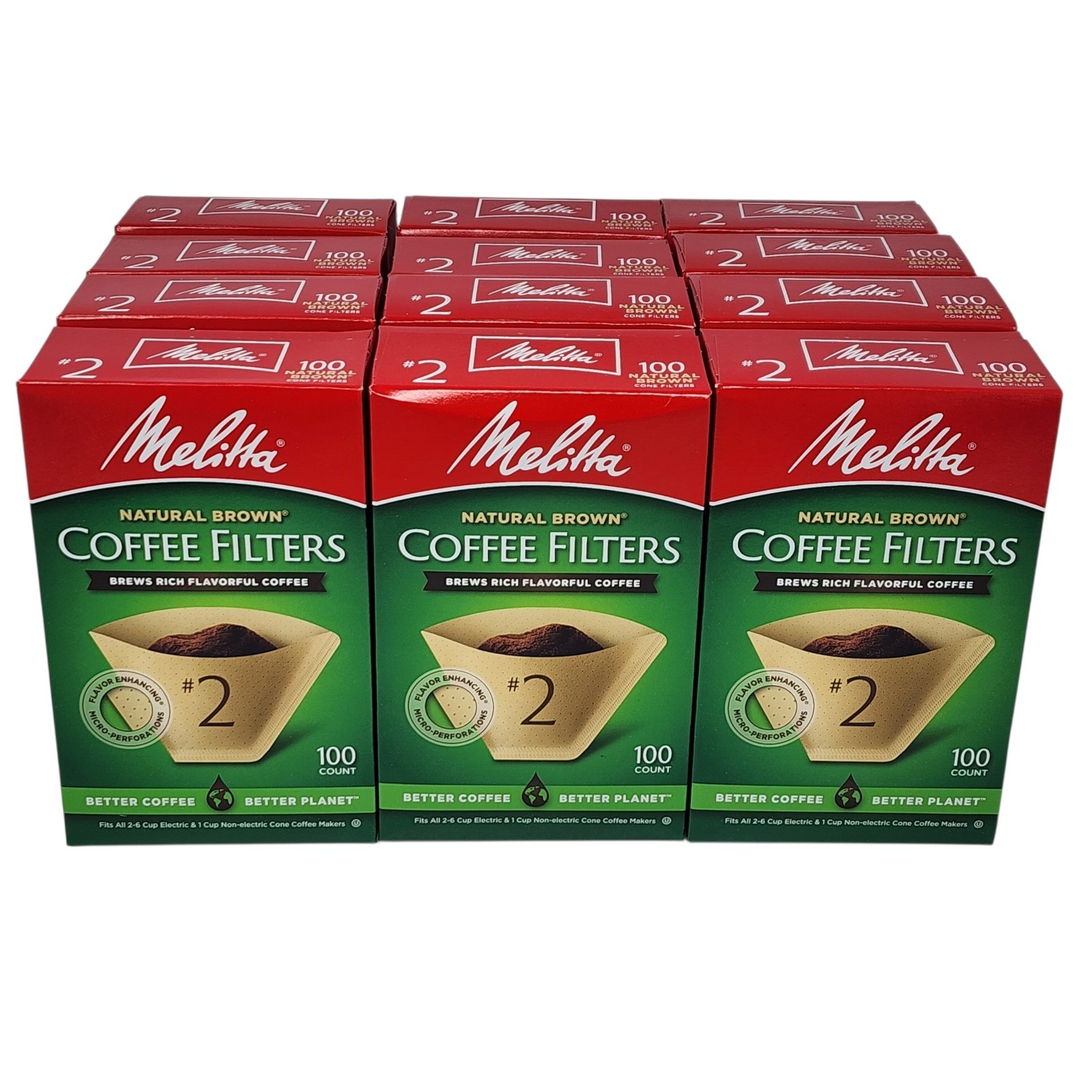 Melitta #2 Cone Natural Brown Coffee Filters (1200 Filters)