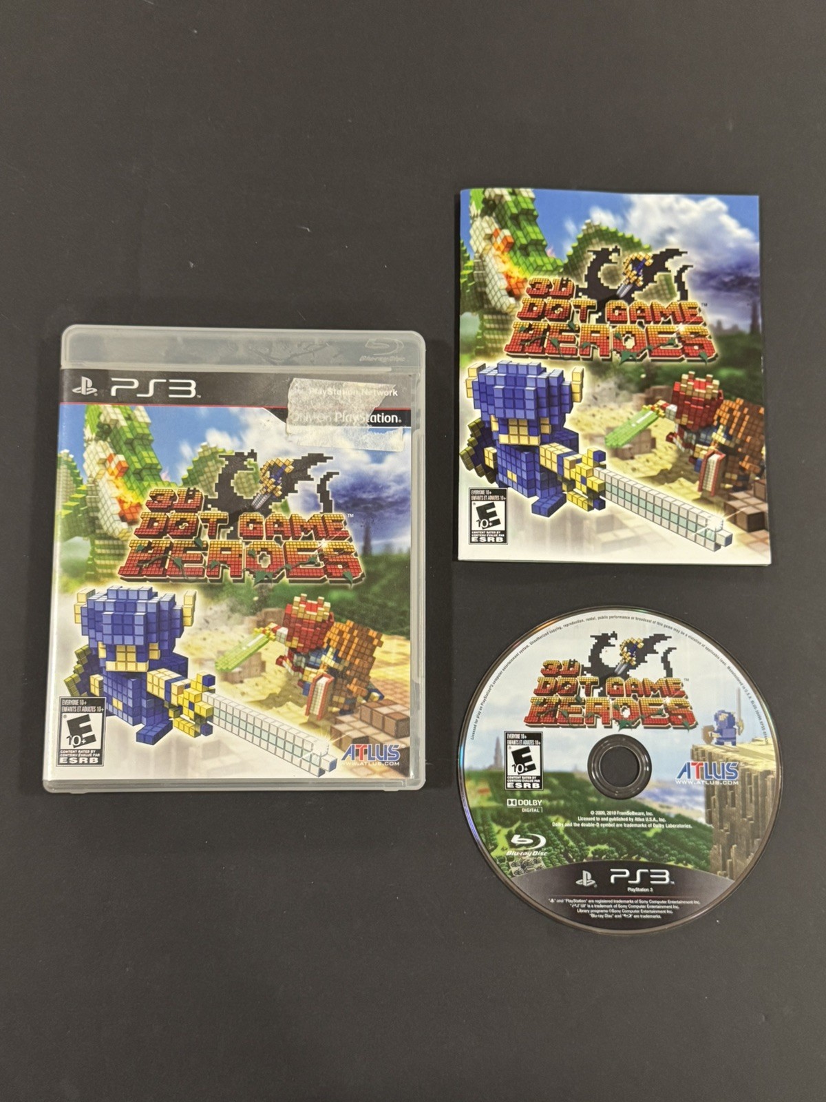 Atlus 3D Dot Game Heroes (Sony PlayStation 3, 2010) PS3 /w manual Tested. 