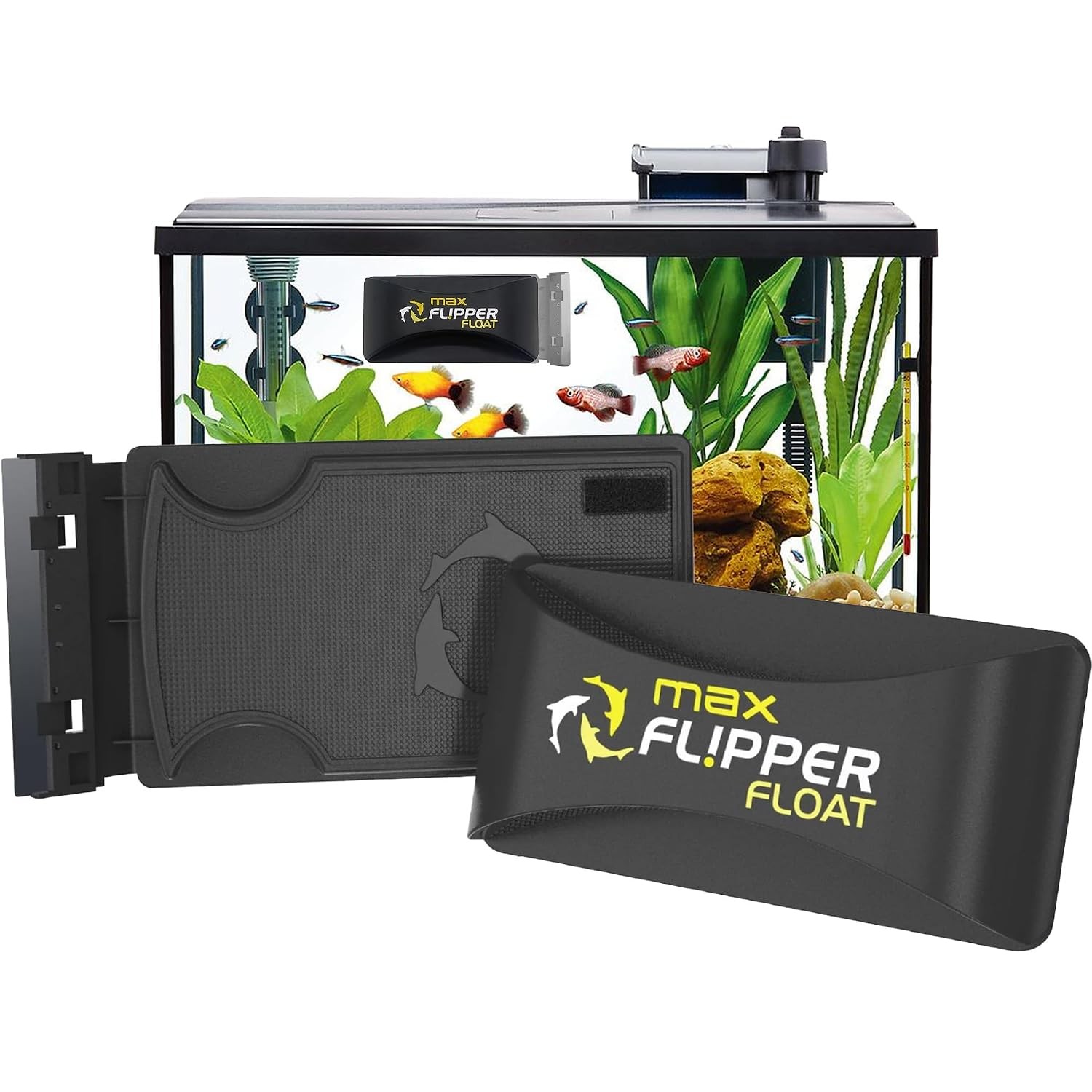 FLPPER Flipper Cleaner Float - 2-in-1 Floating Magnetic Aquarium Glass Cleaner