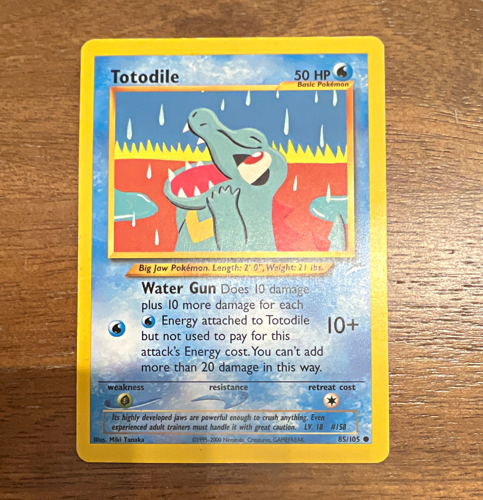 Totodile 85/105 Neo Destiny 2002 Pokémon Card MP – Crease