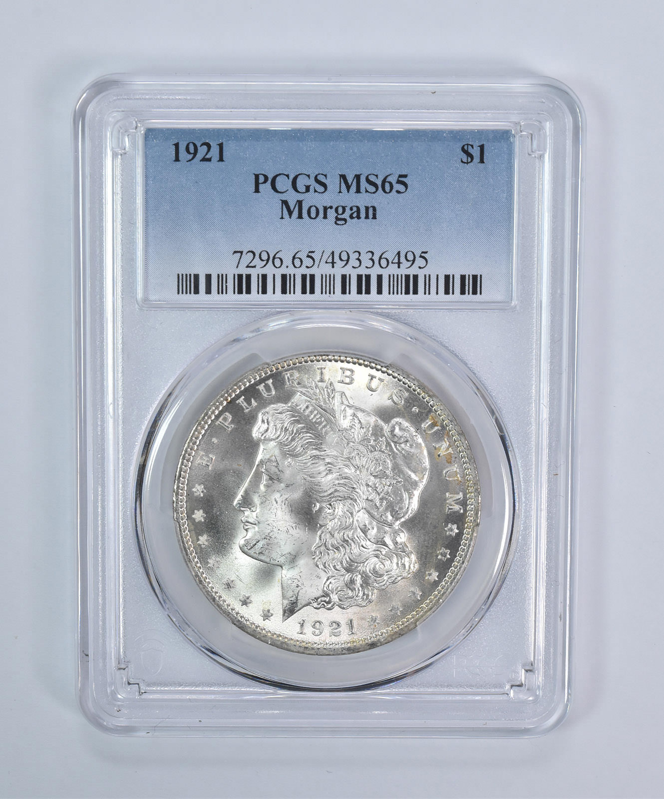 1921 Morgan Silver Dollar MS65 PCGS Blue Label 1921 Morgan Silver Dollar MS65 PCGS Blue Label