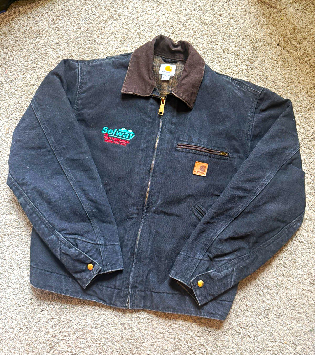 Rare Vintage 2006 Carhartt J97 BLK Blanket-Lined Detroit Jacket - Size Medium