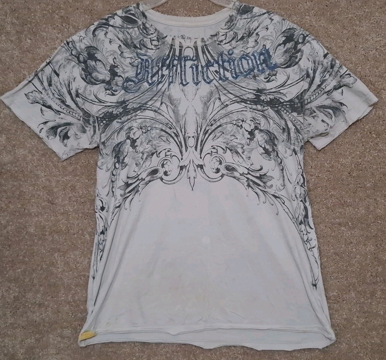 Vintage Affliction Los Angeles All Over Print White XXL T-Shirt