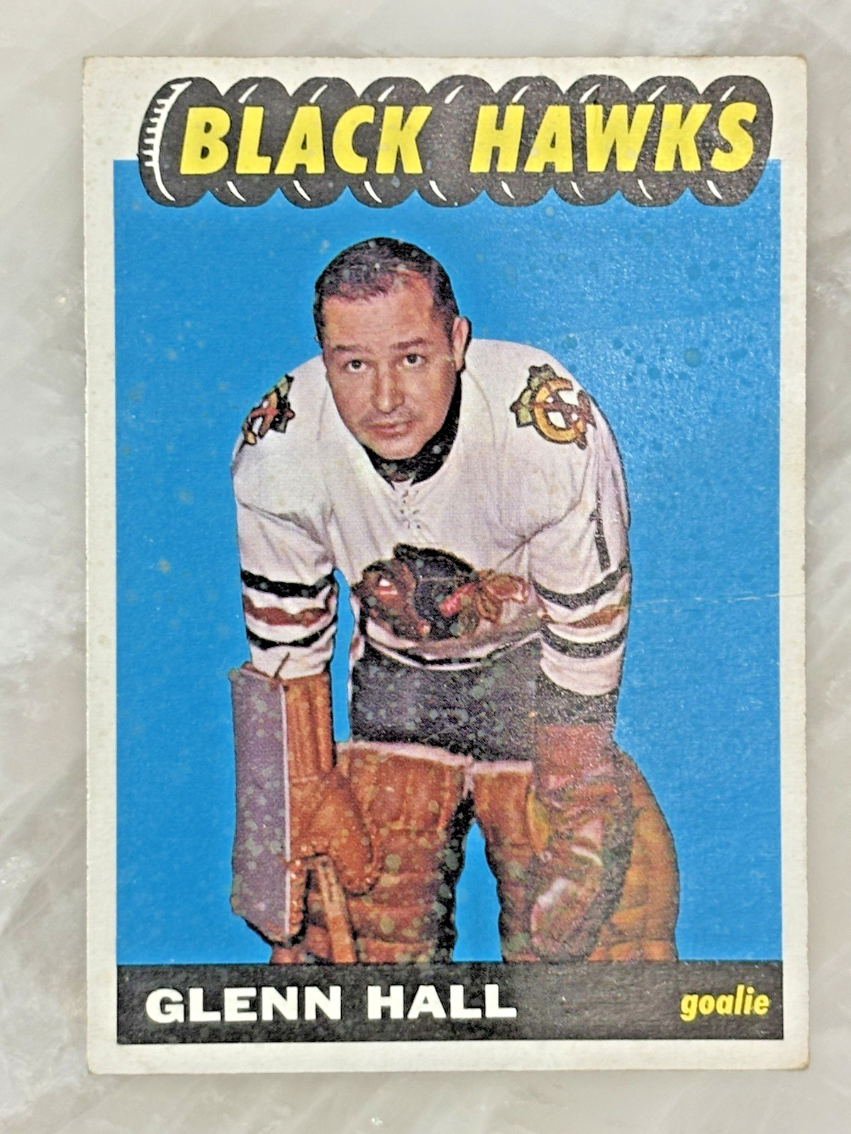 1965-66 topps #55 Glenn HALL Chicago Black Hawks HALL OF FAME VG IMO SEE PHOTOS 1965-66 topps #55 Glenn HALL Chicago Black Hawks HALL OF FAME VG IMO SEE PHOTOS