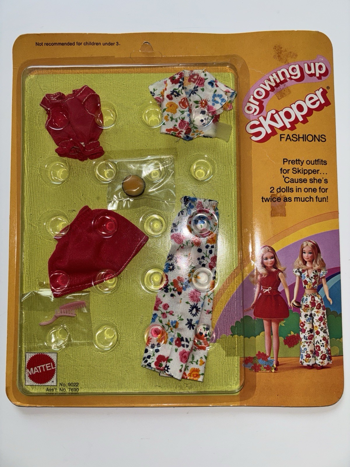 VINTAGE 1974 ORIGINAL GROWING UP SKIPPER BARBIE Fashion 9022 Unopened New Sealed