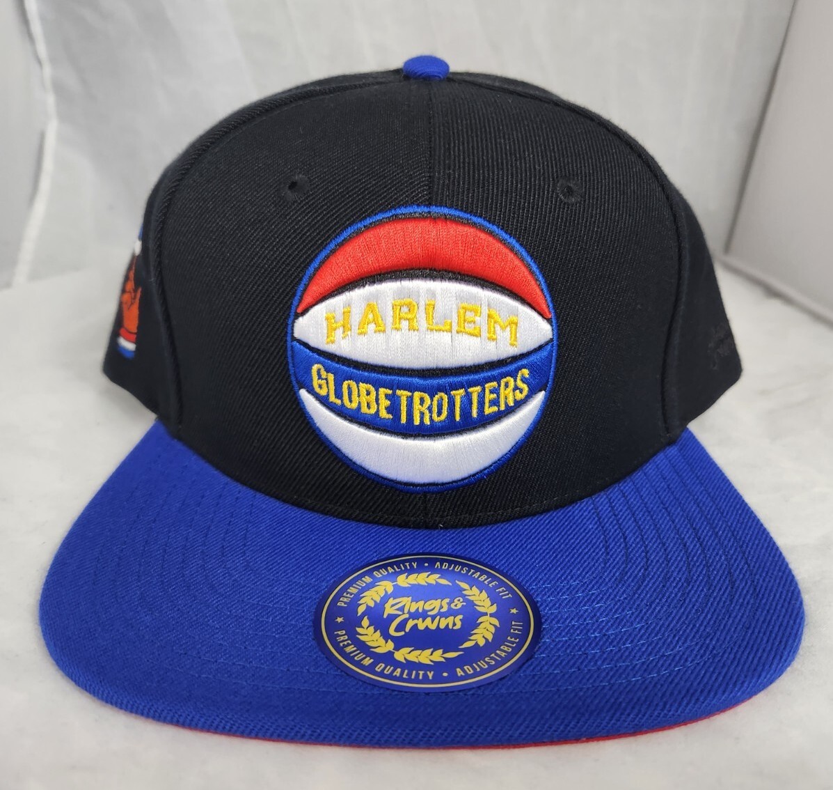 Rings & Crowns Harlem Globetrotters ABA Snapback Hat Black And Blue Rings & Crowns Harlem Globetrotters ABA Snapback Hat Black And Blue