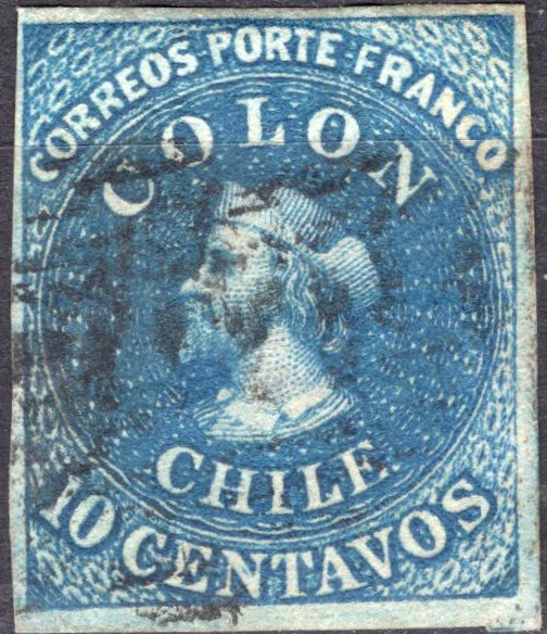 CHILE, SOFICH # 6 FB 10-1, USED, 4 MARGINS