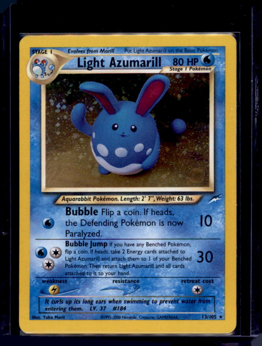 Light Azumarill 13/105 Rare Neo Destiny Pokemon Unlimited Holo Moderately Played Light Azumarill 13/105 Rare Neo Destiny Pokemon Unlimited Holo Moderately Played