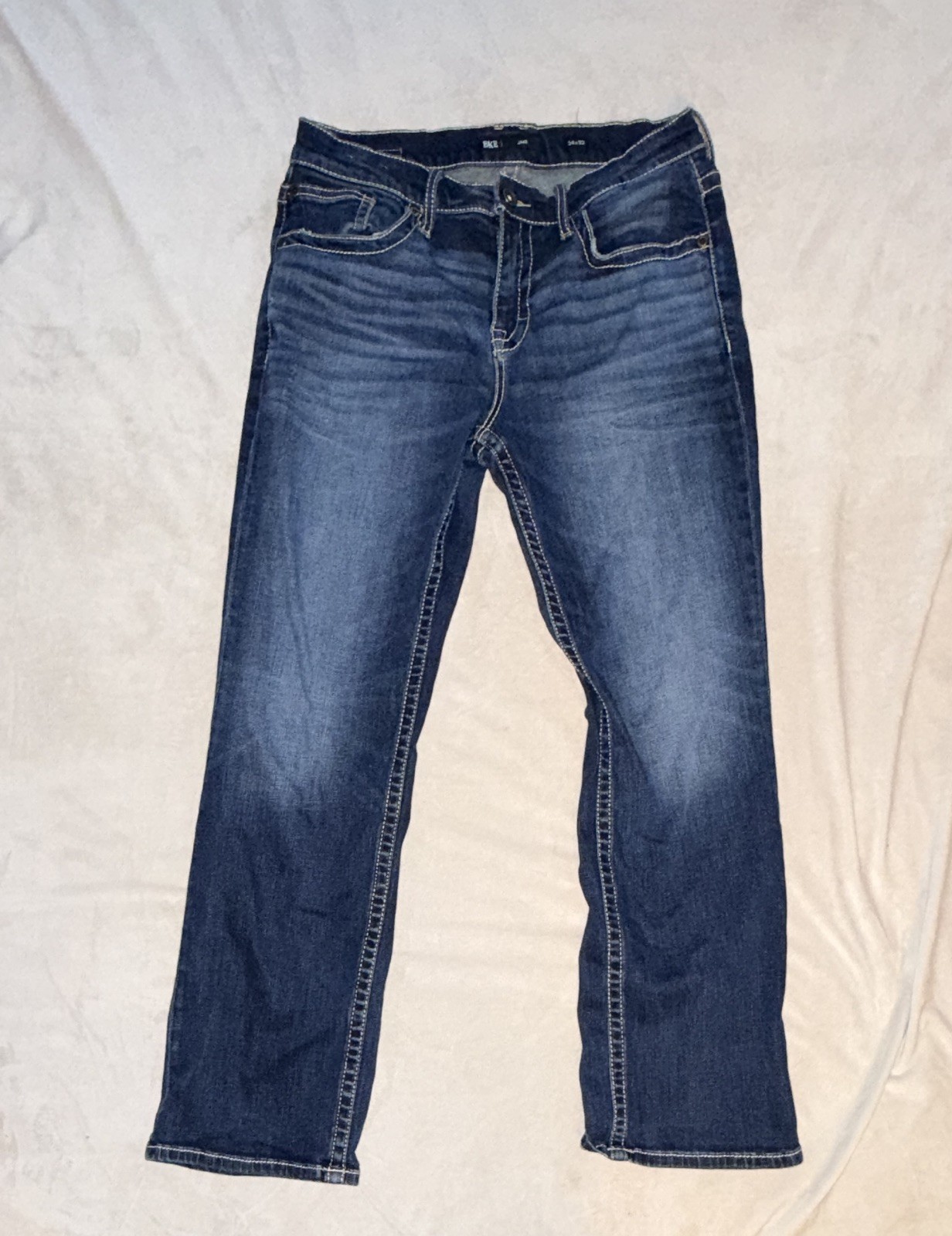 BKE Men’s Blue Denim JAKE bootcut Jeans 5-Pocket Design Button Fly Solid BKE Men’s Blue Denim JAKE bootcut Jeans 5-Pocket Design Button Fly Solid