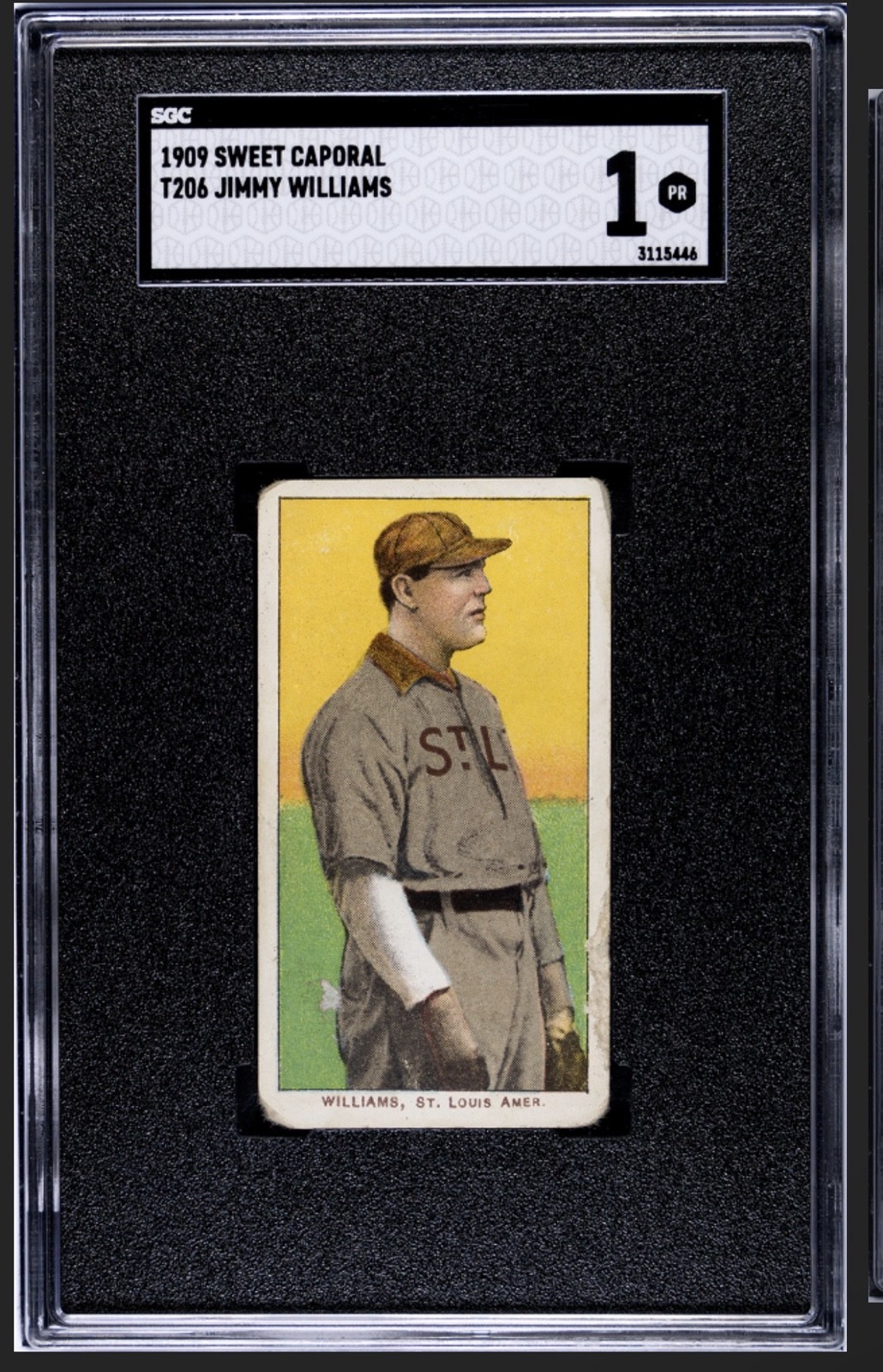 1909-11 T206 - Jimmy Williams Sweet Caporal Back (RC) - SGC 1 Gorgeous 1909-11 T206 - Jimmy Williams Sweet Caporal Back (RC) - SGC 1 Gorgeous