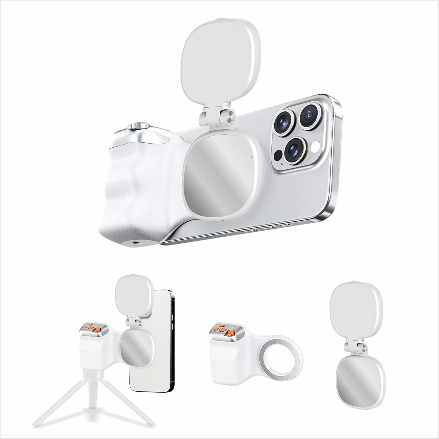 Magnetic Phone Camera Grip with 3-Level Selfie Light, Wireless Shutter Photograp Magnetic Phone Camera Grip with 3-Level Selfie Light, Wireless Shutter Photograp