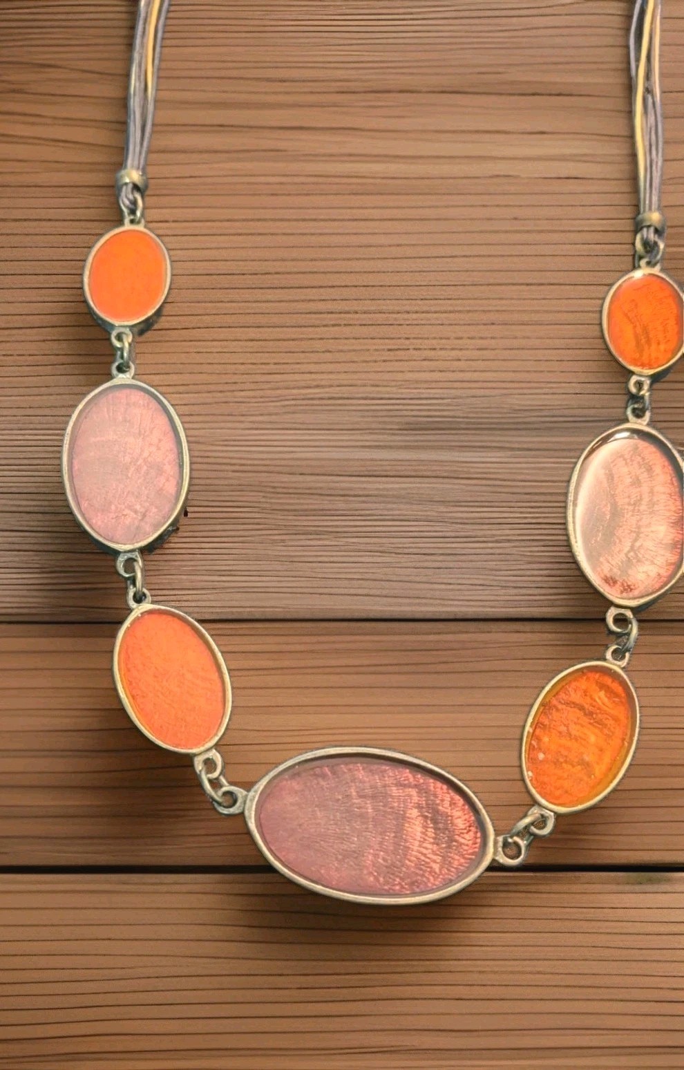 VTG Park Lane NWT Orange-Pink Carbachon Lucite Statement Necklace Bohemian Retro VTG Park Lane NWT Orange-Pink Carbachon Lucite Statement Necklace Bohemian Retro