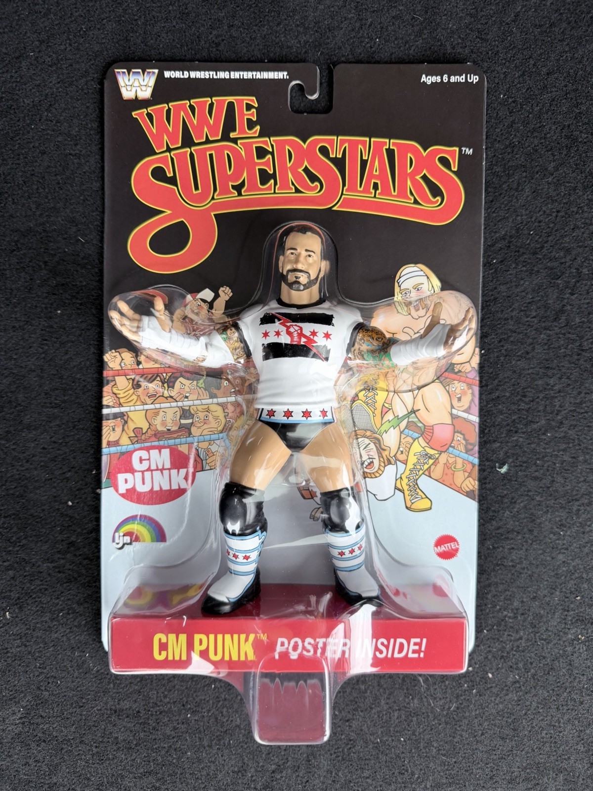 WWE Superstars LJN CM Punk Black Chase Card Mattel Wrestling Figure IN HAND