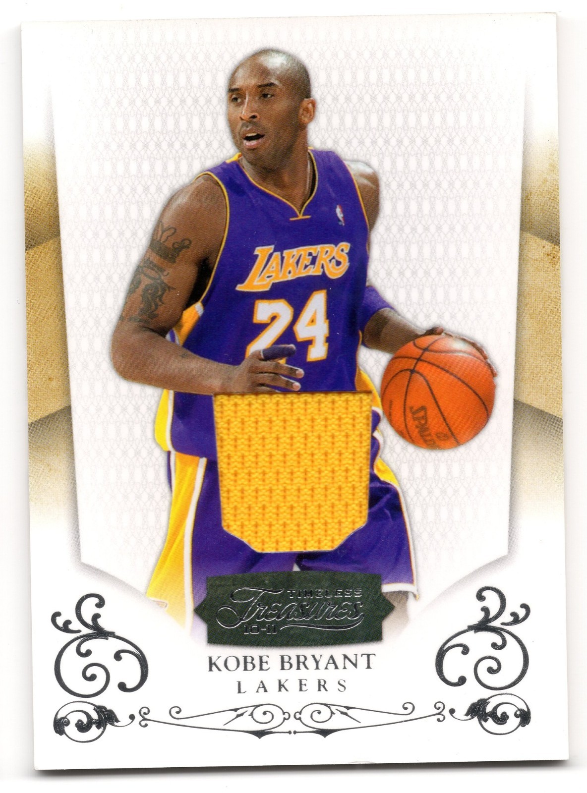2010-11 Panini Timeless Treasures 1 Kobe Bryant Lakers Game-Worn Jersey 12/99