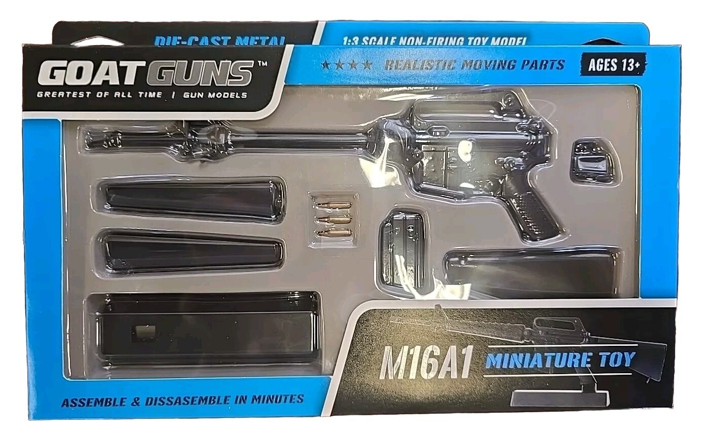 GOAT GUNS 1/3 M16A1 FUGAZI DIE CAST METAL Miniature Toy 1:3 Scale NEW SEALED
