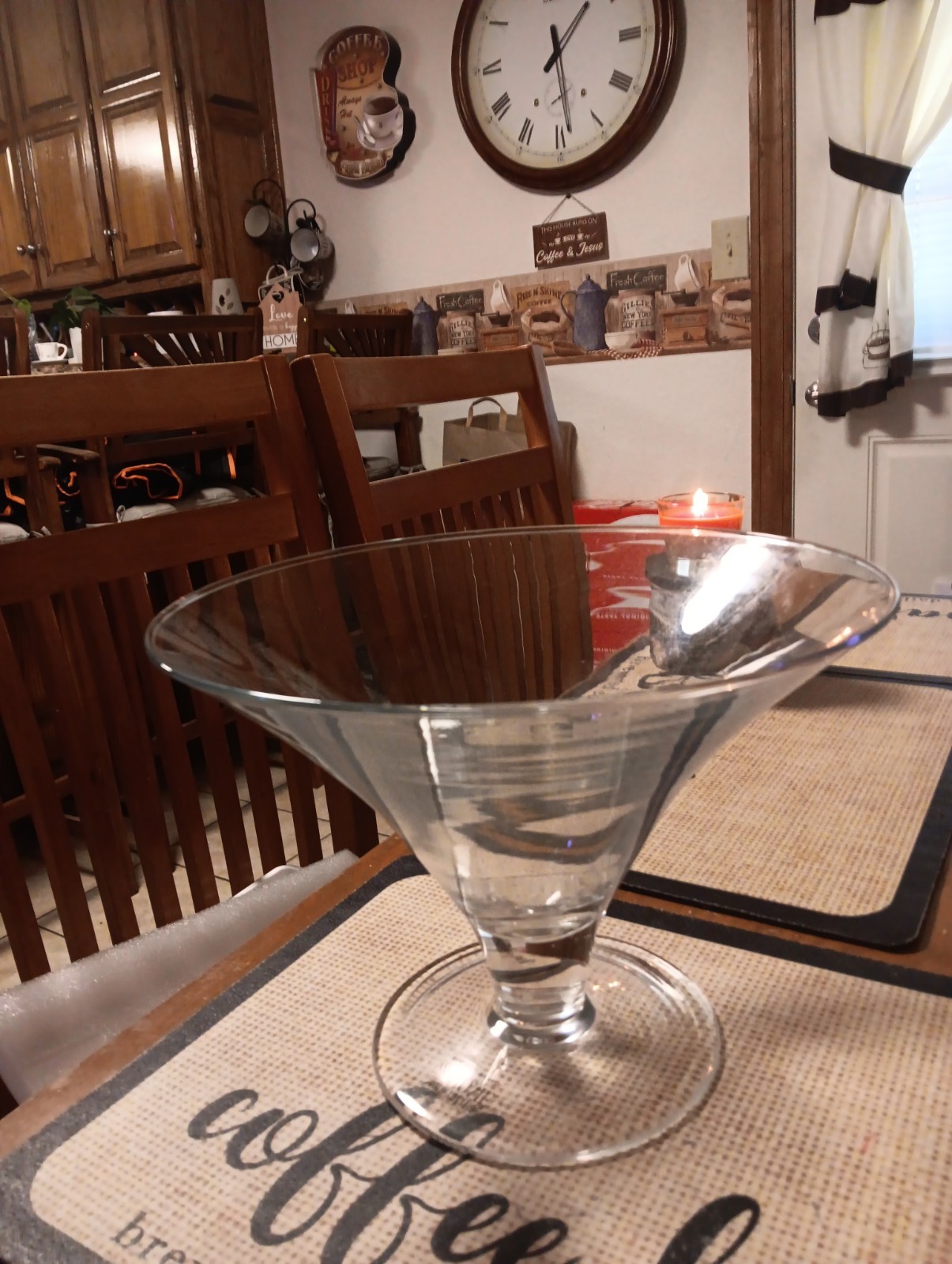 Southern Living At Home Glass Astoria Trumpet Large Flared Stuben Vase Bowl EXLT