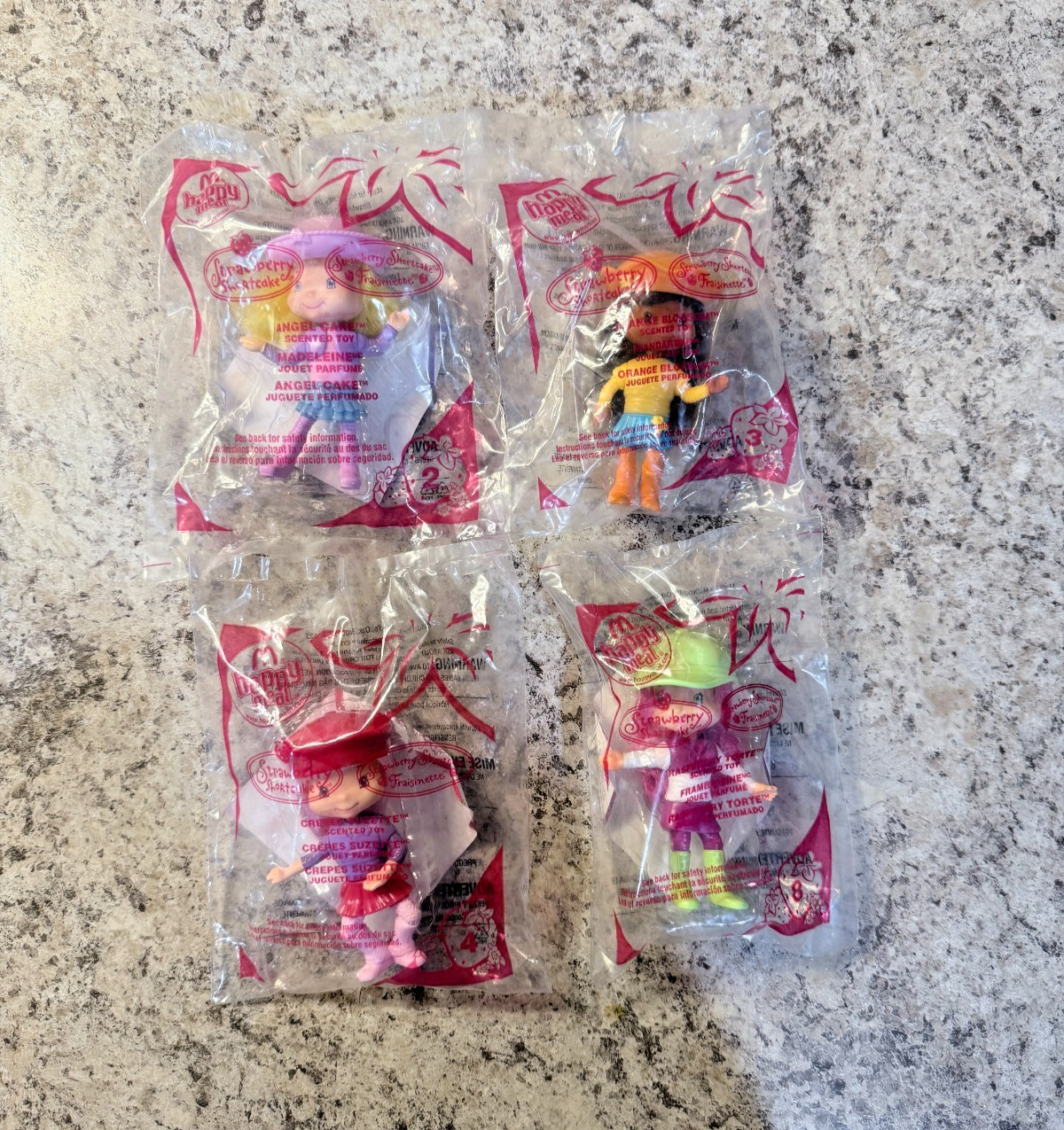 McDonald\'s Strawberry Shortcake Happy Meal Toys 2007 Lot of 4 New in Package