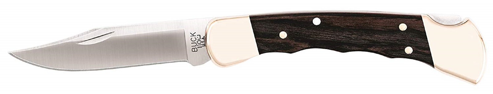 Buck Knives 110 Folding Hunter Knife with Finger Grooves and Leather Sheath