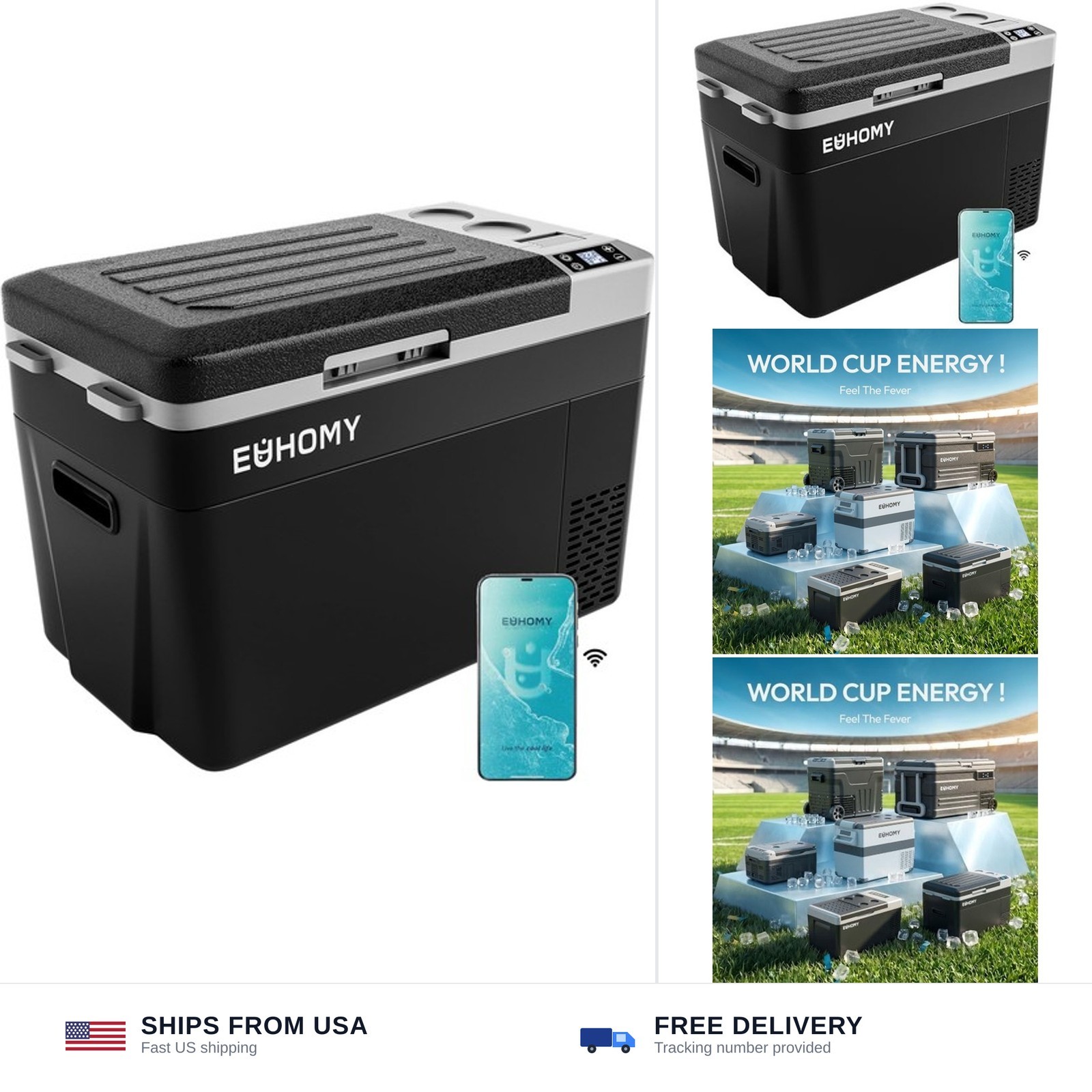 Euhomy 12 Volt Refrigerator 32QT(30L) Portable Refrigerator Car Fridge