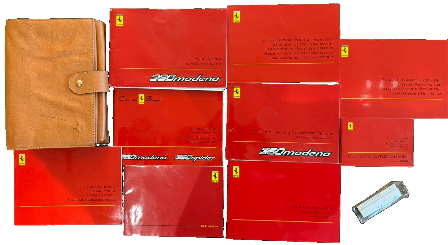 2000 Ferrari 360 Modena Owners Manual - SET with Factory Leather Ferrari Case 2000 Ferrari 360 Modena Owners Manual - SET with Factory Leather Ferrari Case