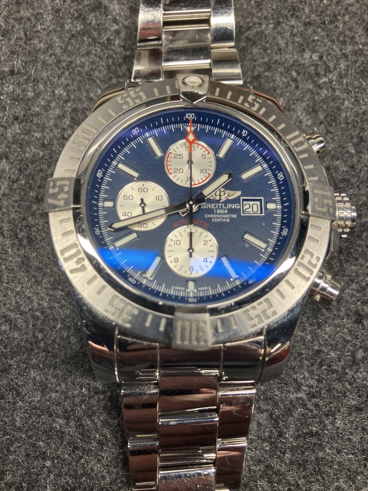 Breitling Super Avenger II Blue Dial Chronograph A1337111‑C871SS