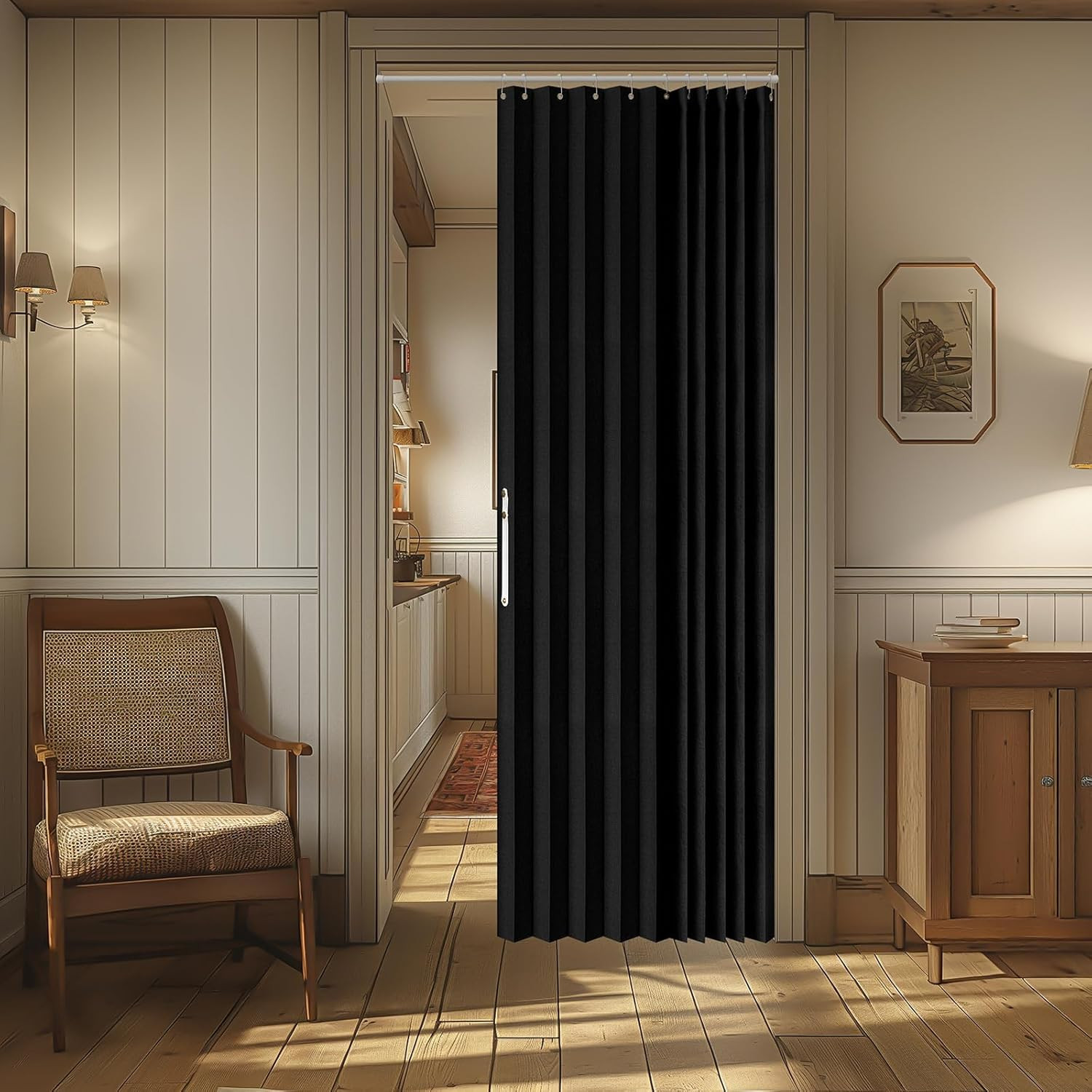 AJAZZ 100% Blackout Magnetic Door Curtain Accordion Doors Interior Closet Door C AJAZZ 100% Blackout Magnetic Door Curtain Accordion Doors Interior Closet Door C