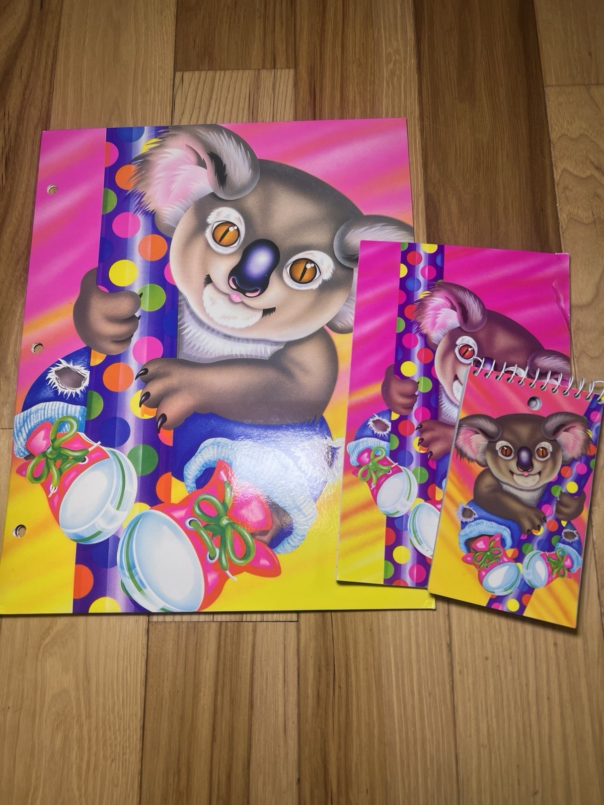 Vtg Fantastic World Lisa Frank Koala Folder & Notebook 1990 Excellent Condition