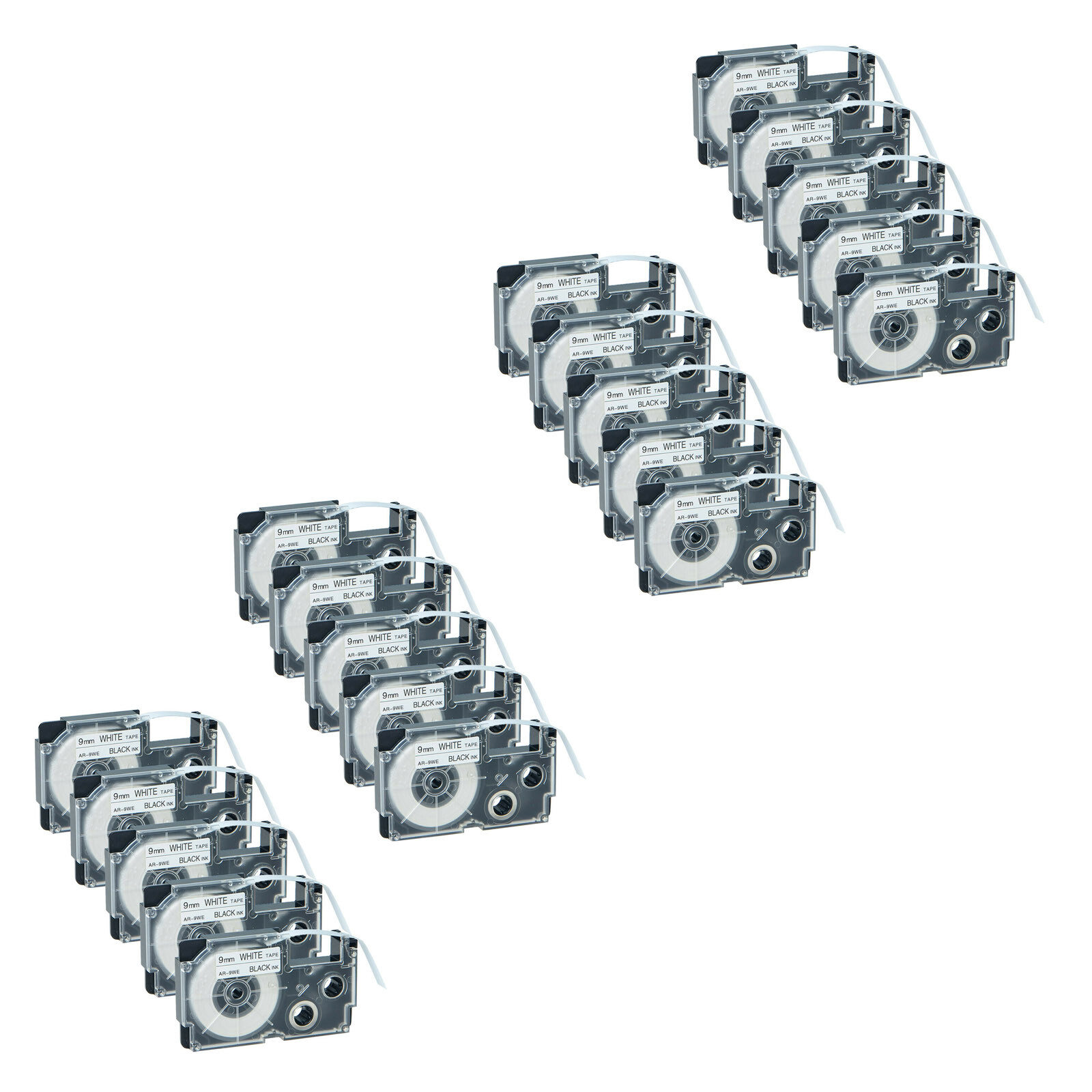 20PK 9mm Black on White Label Compatible with Casio XR-9WE KL-100 120 Tape 3/8\ 20PK 9mm Black on White Label Compatible with Casio XR-9WE KL-100 120 Tape 3/8\