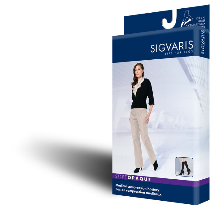 Sigvaris 841C Soft Opaque 15-20 mmHg Closed Toe Knee High Compression