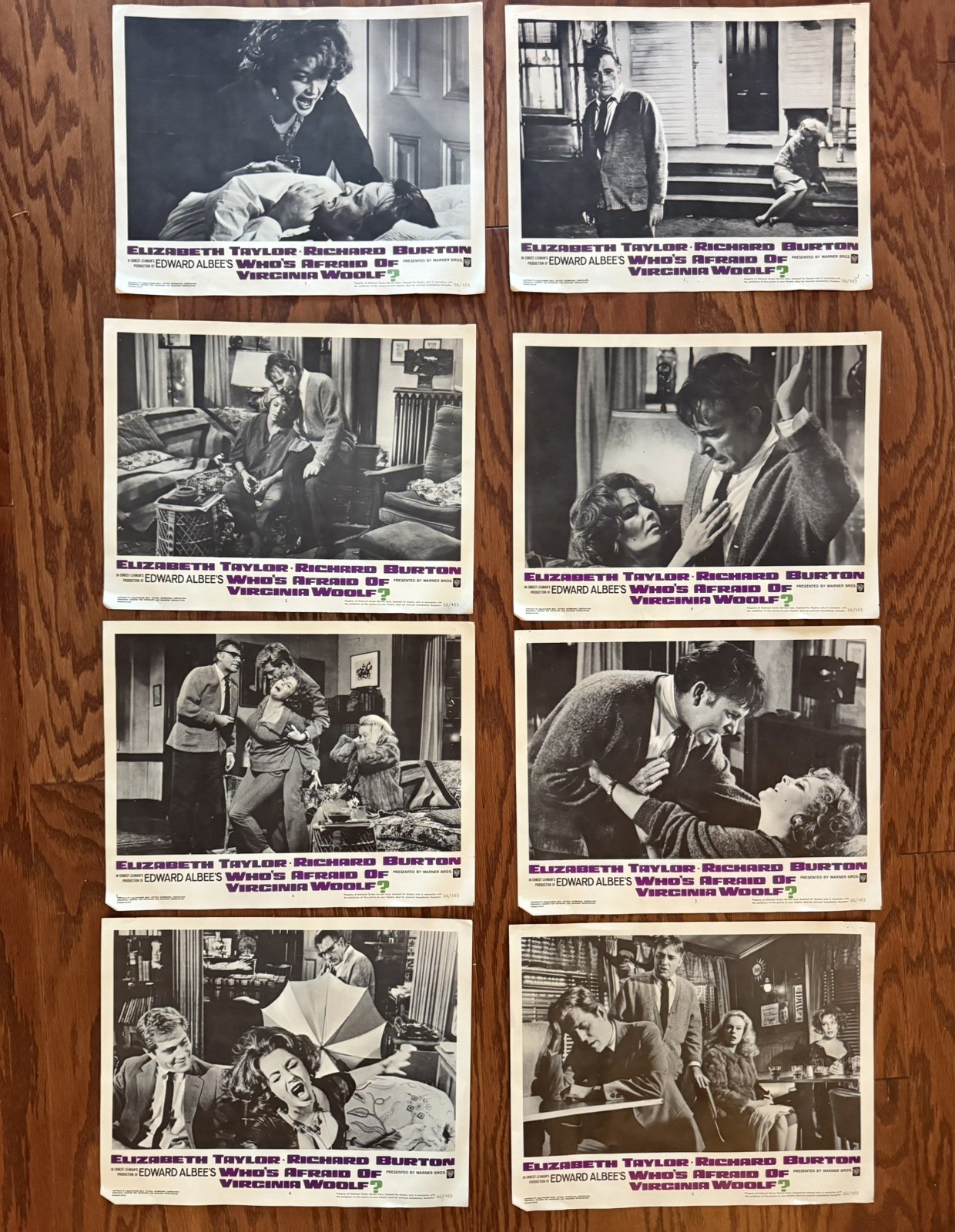 Vintage Who's Afraid of Virginia Woolf? 1966 Lobby Cards Originals 11 x 14 VF