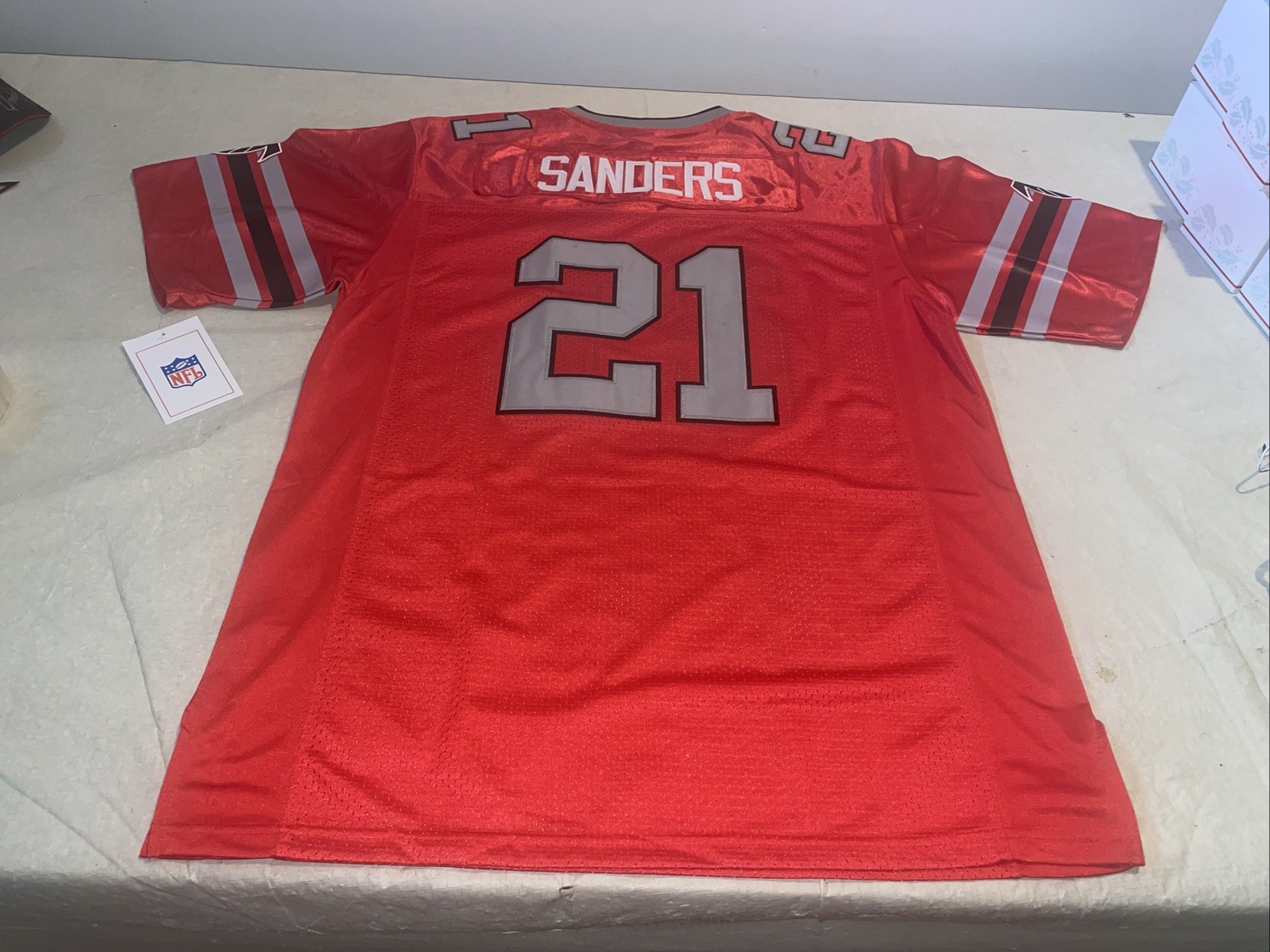 Nwt Adult Large 1989 Deion Sanders Atlanta Falcons Red Jersey MITCHELL NESS Sewn