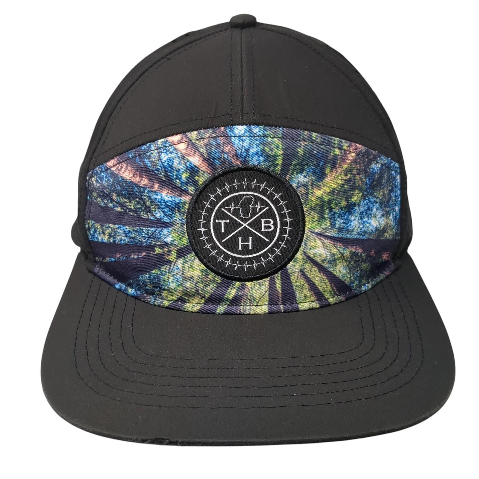 THB The Heartbeat Brand Patch Snapback Hat Black One Size Laser Cut