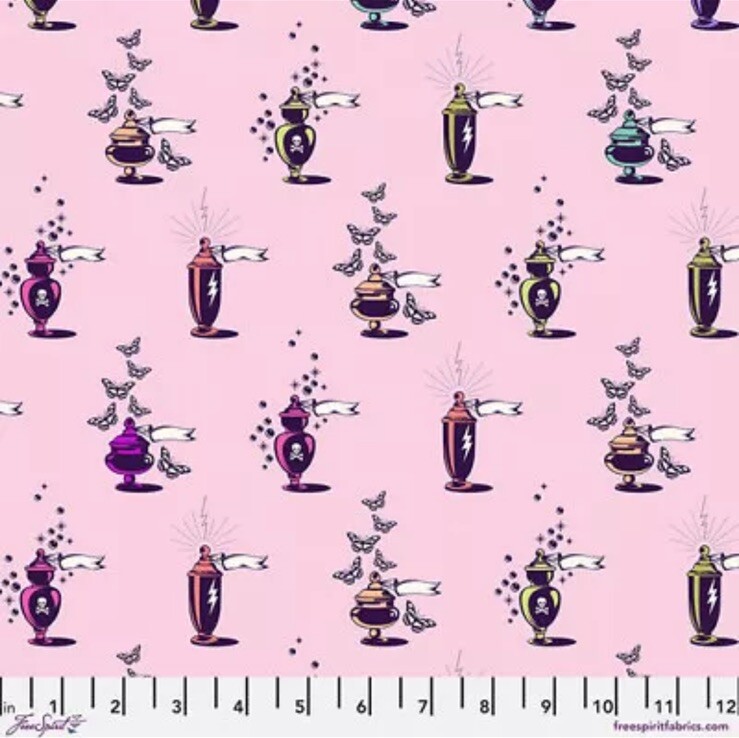 NEW TULA PINK NIGHTSHADE DEJA VU APOTHECARY IN NERIUM HALLOWEEN FABRIC 1/2 YD NEW TULA PINK NIGHTSHADE DEJA VU APOTHECARY IN NERIUM HALLOWEEN FABRIC 1/2 YD