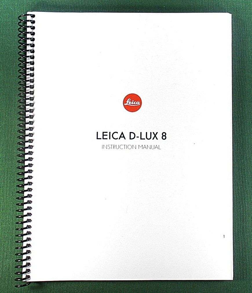 Leica D-Lux 8 Instruction Manual: Full Color & Protective Covers