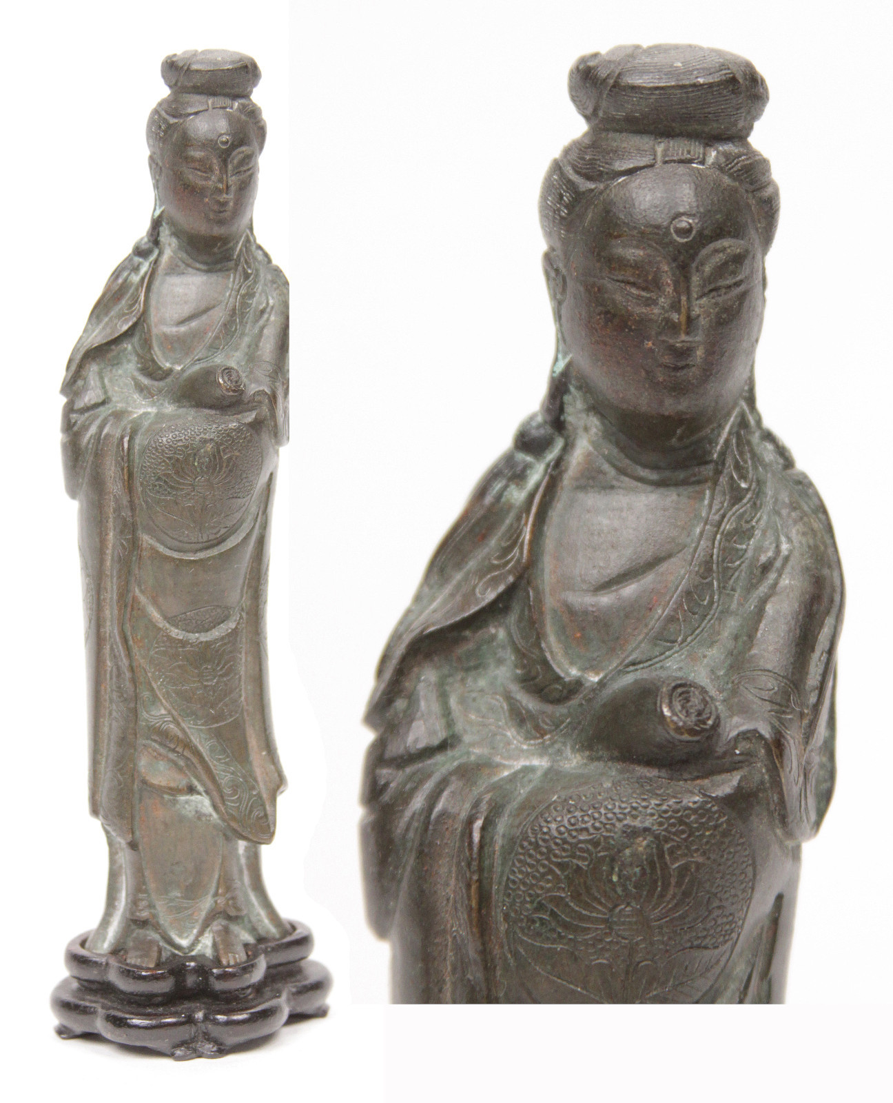 Antique 18th 19th Cent. Chinese Bronze Statue Kwan yin Guanyin Kannon Japanese Antique 18th 19th Cent. Chinese Bronze Statue Kwan yin Guanyin Kannon Japanese
