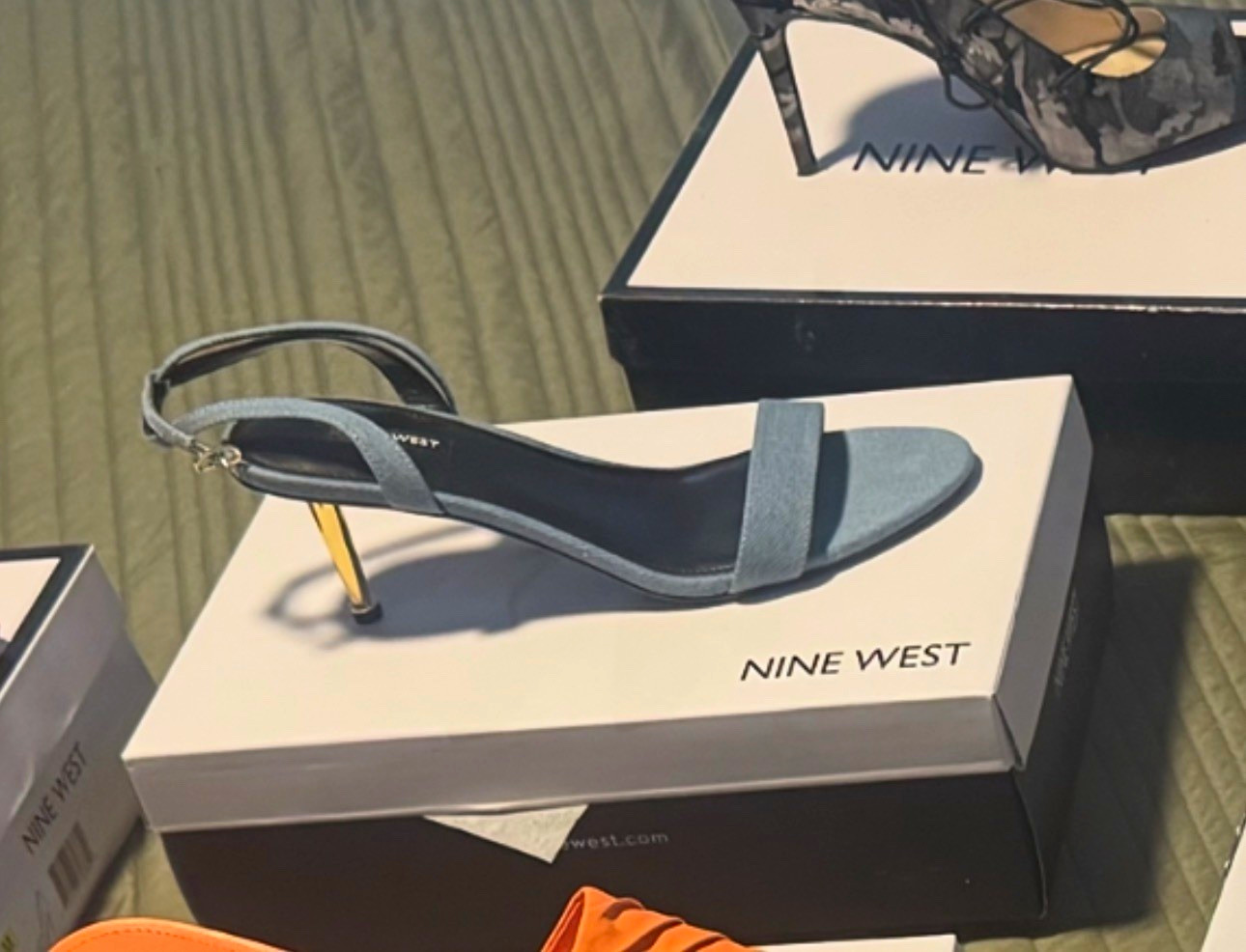 Nine West Blue Strappy Ankle Strap Open Toe Stiletto Heel US 11 M Nine West Blue Strappy Ankle Strap Open Toe Stiletto Heel US 11 M