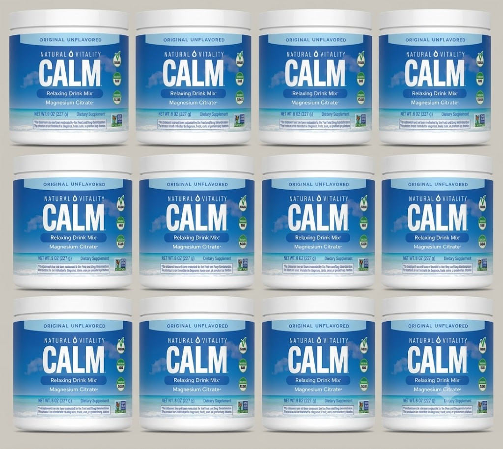 Natural Vitality Calm Magnesium Powder 8oz Unflavored | PACK OF 12 | EXP 10/2027