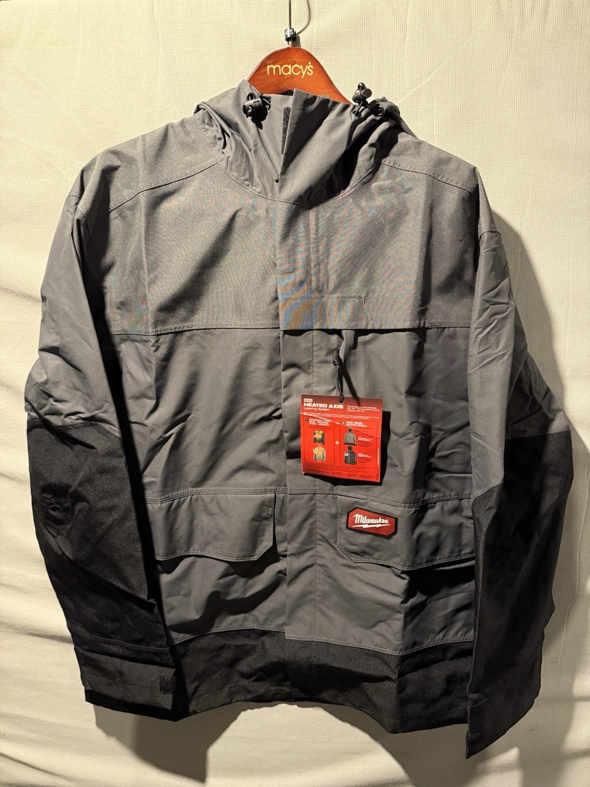 Milwaukee Hydrobreak Mens Rain Jacket Large Gray Waterproof Milwaukee Hydrobreak Mens Rain Jacket Large Gray Waterproof