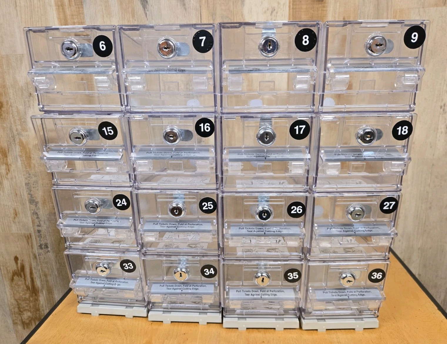Schafer Systems Snap-Together Lottery Ticket Dispensers Lot Of 16 Total Units