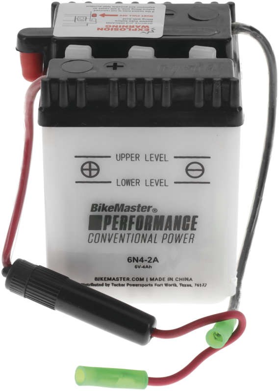 BikeMaster Standard Battery 6N4-2A Conventional 6V Dry Charge BikeMaster Standard Battery 6N4-2A Conventional 6V Dry Charge