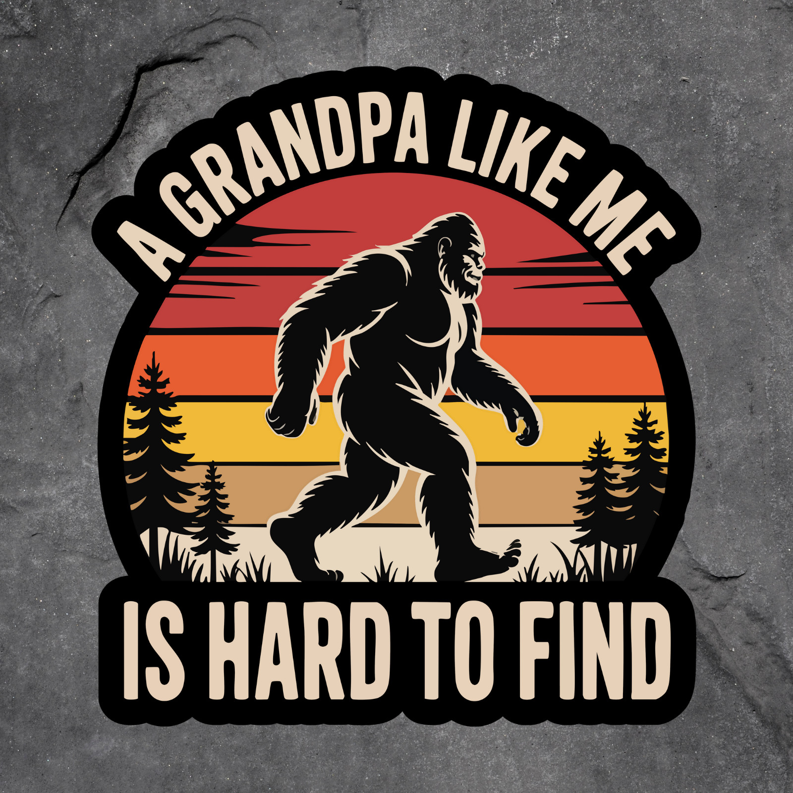 Bigfoot Grandpa sticker vinyl decal sasquatch retro forest funny grandpa gift Bigfoot Grandpa sticker vinyl decal sasquatch retro forest funny grandpa gift