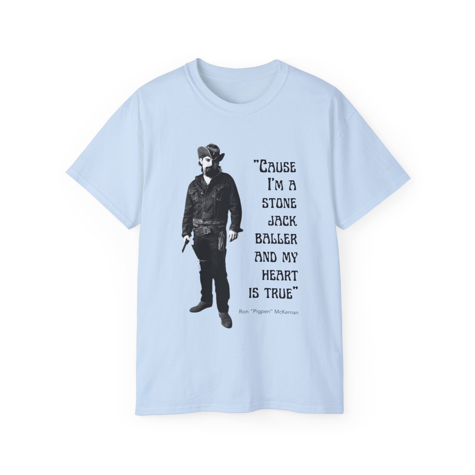 Grateful Dead Pigpen Tribute Tee, Vintage Pigpen Easy Wind Lyrics Cotton Tshirt,