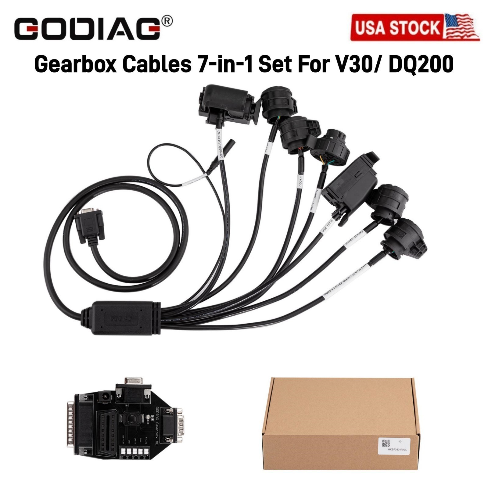 GODIAG Gearbox Cables 7-in-1 Set for V30/ DQ200/ DL501/VL300/ VL381/ DQ500/DQ250