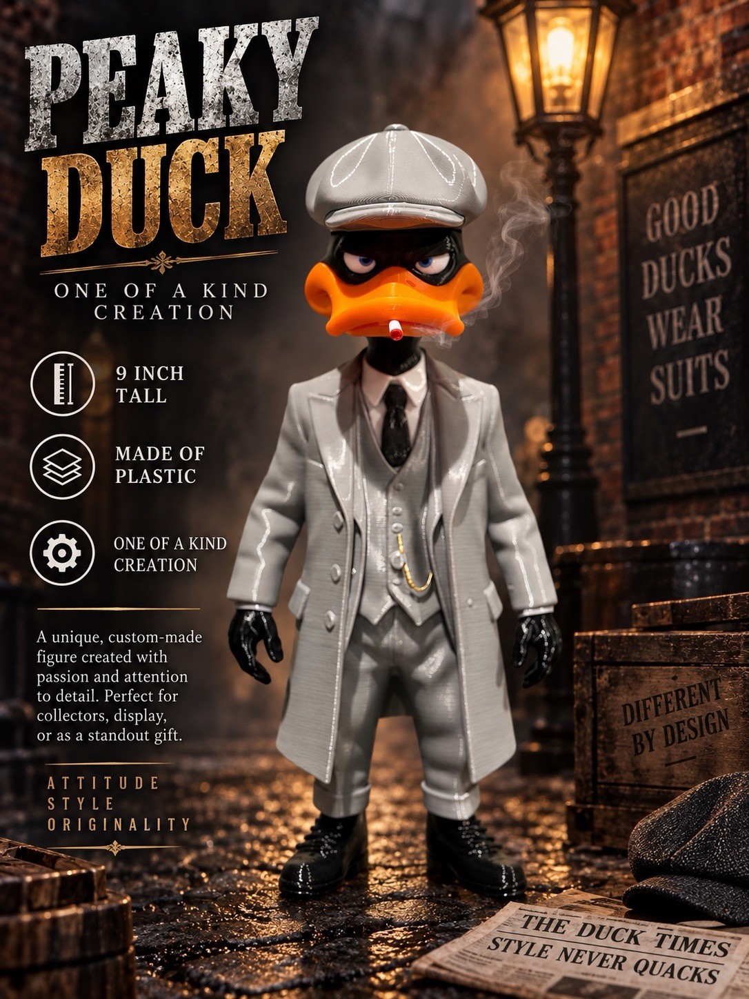 Daffy Duck Peaky Blinders 9in Tall Daffy Duck Peaky Blinders 9in Tall