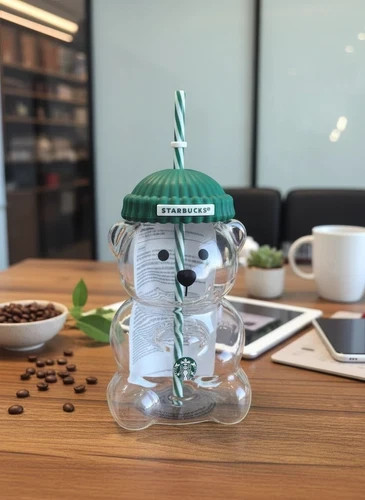 Starbucks Teddy Bear Barista Green Hat Glass Cold Cup 20oz USA 2026 Collectible Starbucks Teddy Bear Barista Green Hat Glass Cold Cup 20oz USA 2026 Collectible