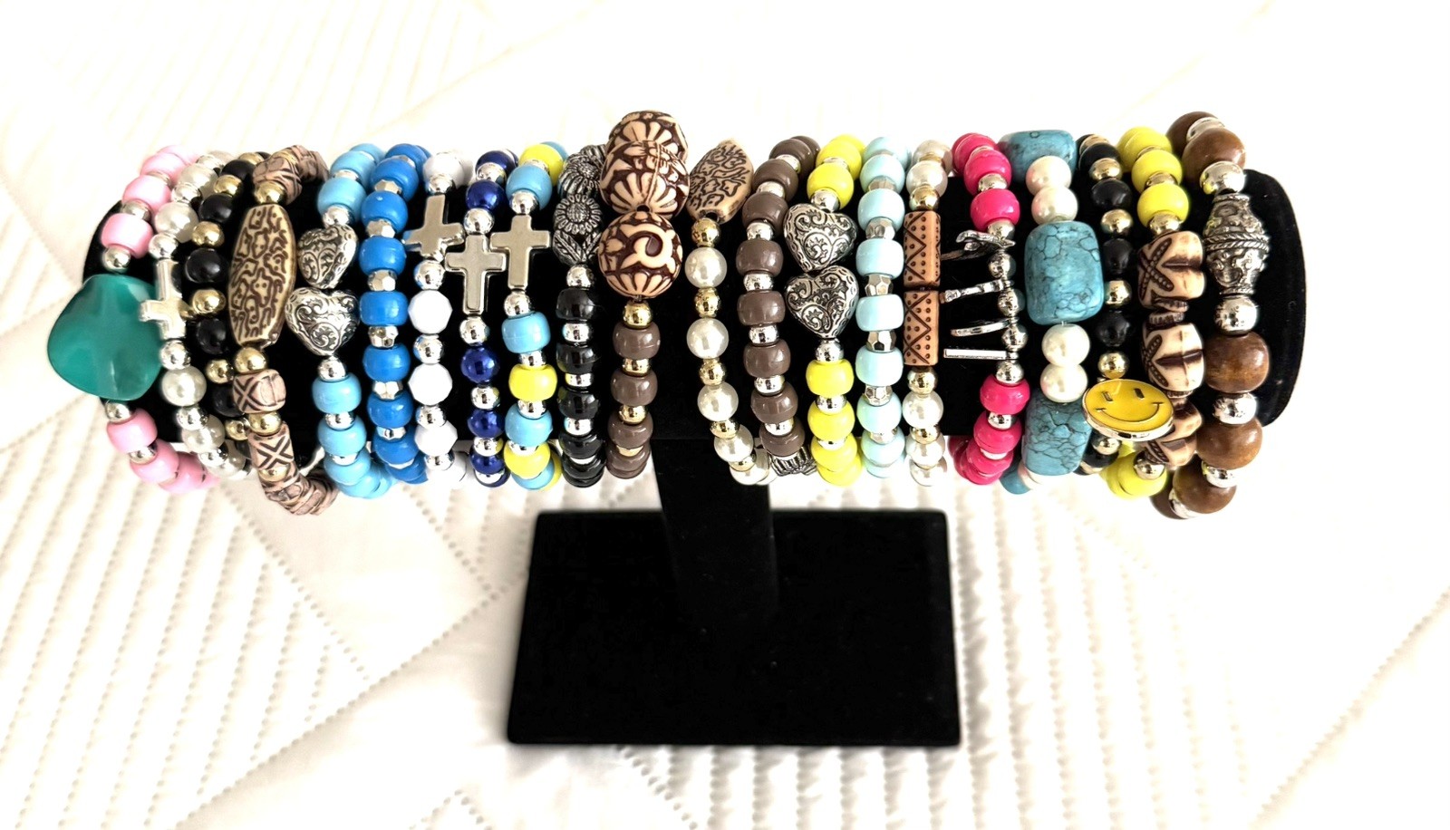 50 PC Mixed Handmade Bracelet Lot Assorted Unique Designs Beads Fashion Jewelry