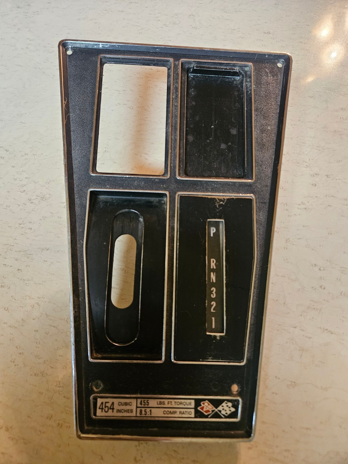 Corvette shifter console plate 1972 454 LS5 with cig lighter bezel automatic Corvette shifter console plate 1972 454 LS5 with cig lighter bezel automatic