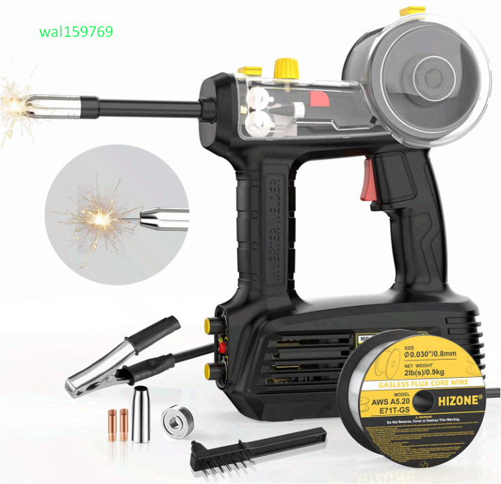 HIZONE 100A 110V Handheld MIG Welder, Gasless Flux Core Welding Machine