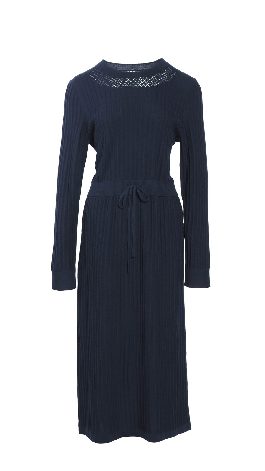 A.P.C Women\'s Navy Knit 100% Wool Midi Dress Size L F05927 RRP: 325 EUR